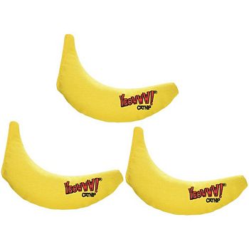 Yeowww! 100% Organic Catnip Toy, Yellow Banana 3 Pack Yeowww!