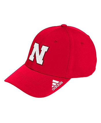 Бейсболка Adidas Men's Scarlet Nebraska Huskers Locker Room Logo Flex Hat Adidas