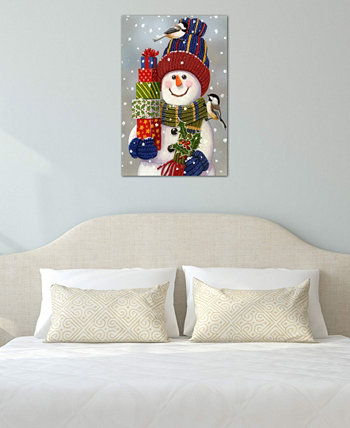Картина Уильяма Вандердассона «Снеговик с подарками» на холсте в упаковке (26 x 18 x 0,75) ICanvas
