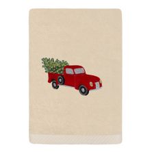 Linum Home Textiles Christmas Truck Embroidered Luxury Turkish Cotton Hand Towel Linum Home