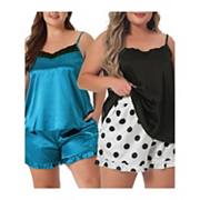 Women Plus Size Pajama Sets Lingerie Sleepwear 2 Piece Cami Shorts Sleepwear Agnes Orinda