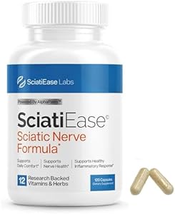 Sci-atiEase Nerve Health Supplement – 120 Capsules (Капсулы) with AlphaPalm, Pea, B Vitamins & 300mg Alpha Lipoic Acid – Promotes Nerve Vitality & Wellness – Sciatic Nerve Support Formula Generic