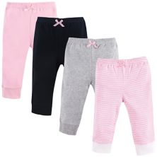 Luvable Friends Baby and Toddler Girl Cotton Pants 4pk, Light Pink Stripe Luvable Friends
