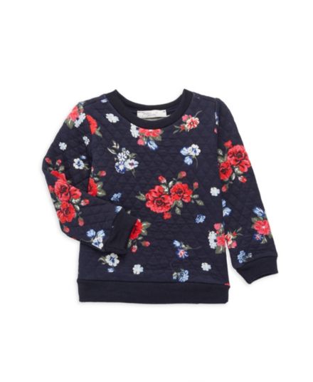 Стеганый свитер с цветочным принтом для маленькой девочки Pinc Premium