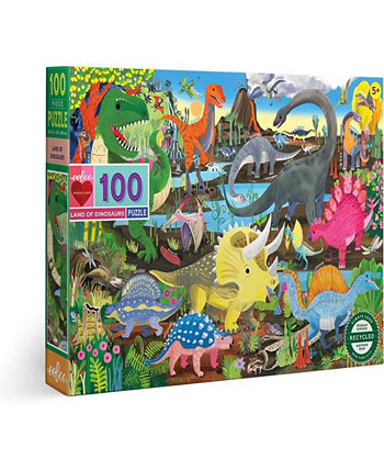 Набор пазлов «Земля динозавров», 100 предметов EeBoo