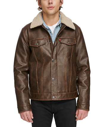 Мужская куртка Trucker из искусственной кожи с отделкой из шерпы Levi's®