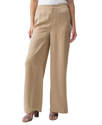 Женские широкие брюки с высокой посадкой и эластичной спинкой Adrienne Landau