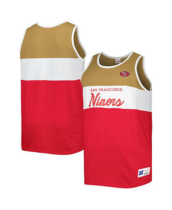 Men's Gold and Scarlet San Francisco 49ers Big and Tall Split Body Tank Top Mitchell & Ness