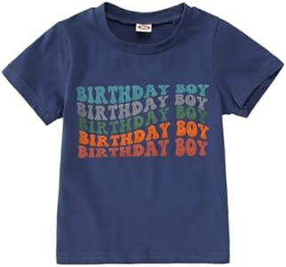 Ritatte Birthday Boy Shirt Toddler Boys Birthday Outfit 1st 2nd 3rd 4th 5th Gift Short Sleeve Party T-Shirt Ritatte