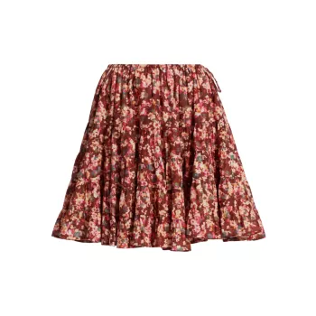 Многоярусная мини-юбка Hill с цветочным принтом Merlette