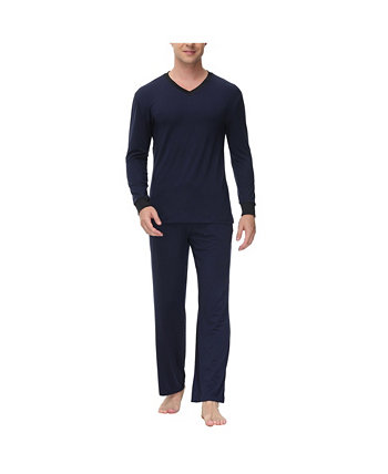 Мужские теплосберегающие пижамные комплекты из двух частей с v-образным вырезом и брюками для отдыха INK+IVY