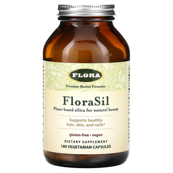 FloraSil - Растительный кремний для естественной красоты - 180 вегетарианских капсул - Flora Flora