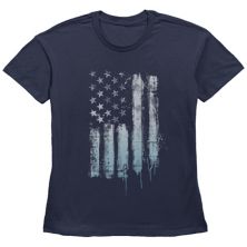 Women's Fifth Sun Rustic American Flag Paint Drip Short Sleeve Graphic Tee FIFTH SUN
