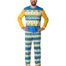 Мужской пижамный комплект FOCO Powder Blue Los Angeles Chargers Team Ugly Pajama Set Unbranded