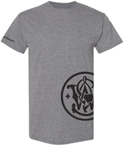 Smith & Wesson Officially Licensed Men's 100% Cotton Short Sleeve Crewneck Graphic T-Shirt, S&W Wrap-Around and Arm Logo Tee Smith & Wesson