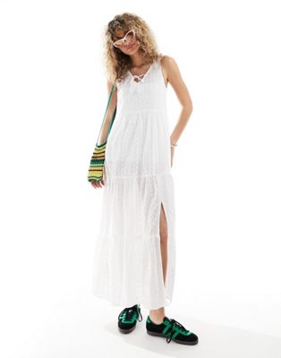 Свободное белое платье макси в стиле бохо Daisy Street с вышивкой Daisy Street