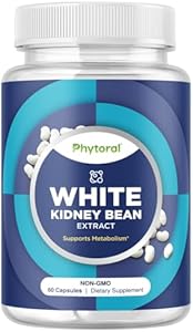 White Kidney Bean Extract Capsule - Extra Strength White Kidney Bean Sugar & Carb Blocker plus Appetite Suppressant Support - Plant Based Energy Supplement - Non-GMO Gluten Free & Made in the US Phytoral