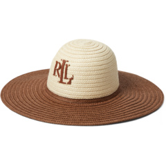 Тканая шляпа от солнца с кожаным логотипом LAUREN Ralph Lauren