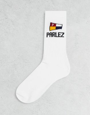 Parlez Tradewinds flag socks in white Parlez