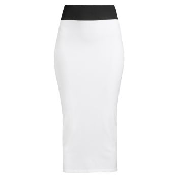 Two-Tone Knit Pencil Skirt Victor Glemaud