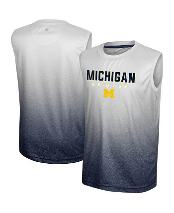 Youth Boys and Girls White, Navy Michigan Wolverines Max Tank Top Colosseum
