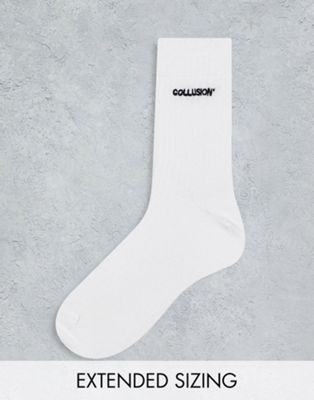 Белые фирменные носки унисекс COLLUSION Collusion