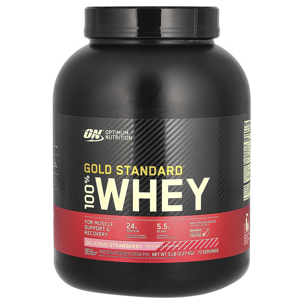 Gold Standard 100% Whey, Вкус восхитительной клубники - 2.27 кг - Optimum Nutrition Optimum Nutrition