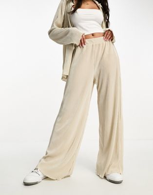 Широкие плиссированные брюки Jdy цвета «камень» — часть комплекта JDY