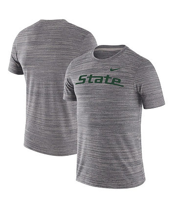 Мужская темно-серая футболка Michigan State Spartans Big and Tall Velocity Space Dye Performance Nike