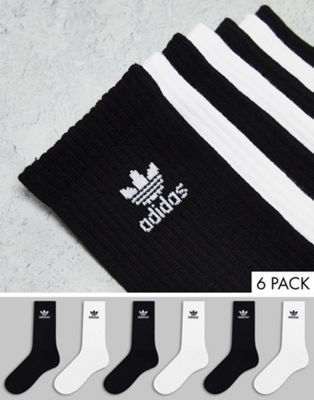 Набор из 6 белых и черных носков adidas Originals Trefoil Adidas