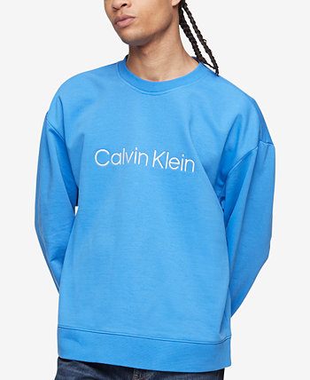 Мужская толстовка свободного кроя с логотипом из ткани френч терри Calvin Klein