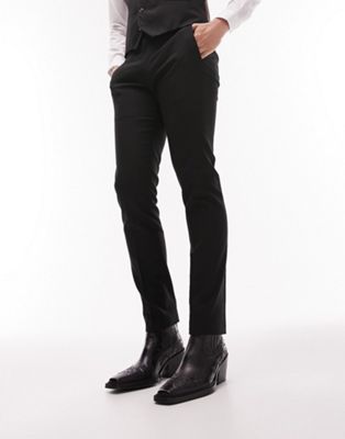 Черные узкие фактурные брюки Topman TOPMAN