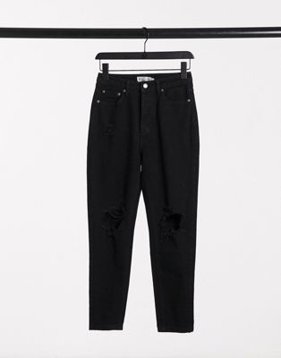 Черные укороченные джинсы с эффектом потертости In The Style x Jac Jossa In The Style