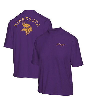 Женская фиолетовая футболка Minnesota Vikings с короткими рукавами и воротником-стойкой Junk Food