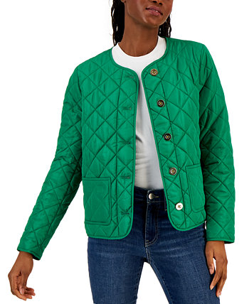 Женская стеганая куртка с накладными карманами, созданная для Macy's Charter Club