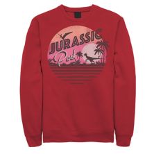 Мужской флисовый пуловер в стиле парка юрского периода Pink Gradient Sunset Get Wild с графическим рисунком Jurassic World
