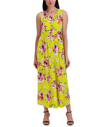 Женское макси-платье с цветочным принтом и складками на шее Sandra Darren