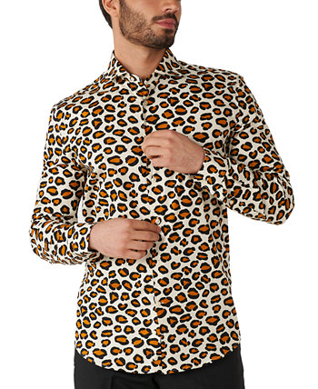 Мужская рубашка с длинным рукавом с принтом ягуара OppoSuits