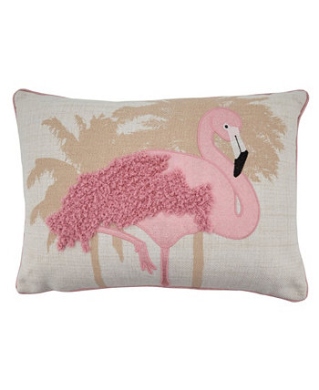 Декоративная подушка фламинго, 13 x 18 дюймов Saro