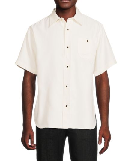 Рубашка на пуговицах с короткими рукавами и логотипом R H U D E
