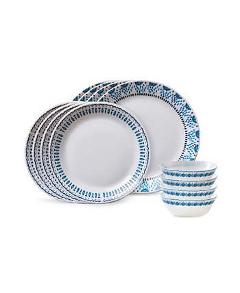 Набор столовой посуды Everyday Expressions Azure Medallion из 12 предметов, обслуживание на 4 персоны Corelle
