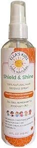 Ella's Kids Shield and Shine Spray - Natural Lice Spray for Kids, Non-Toxic, Essential Oil Formula with Tea Tree Oil, Rosemary Oil, Peppermint Oil, Lavender Oil, Detangles, Conditions & Protects Hair Ella's Kids