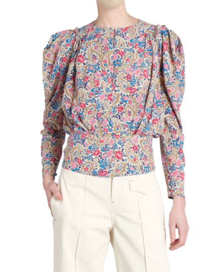 Блуза Zarga с пышными рукавами и цветочным принтом ISABEL MARANT