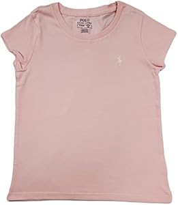 Ralph Lauren Polo Girls Crewneck T-Shirt (3/3T, Baby Pink (White Pony)) Polo Ralph Lauren