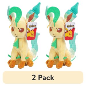 (2 pack) Pokemon 8" Leafeon Plush - Officially Licensed - Eevee Evolution Stuffed Animal Toy - Great Holiday & Christmas Gift for Kids, Boys, Girls Fans Pokemon