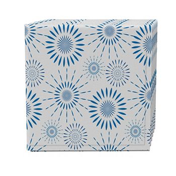 Napkin Set of 4, 100% Cotton, 20x20", Blue Fireworks Pattern Fabric Textile Products