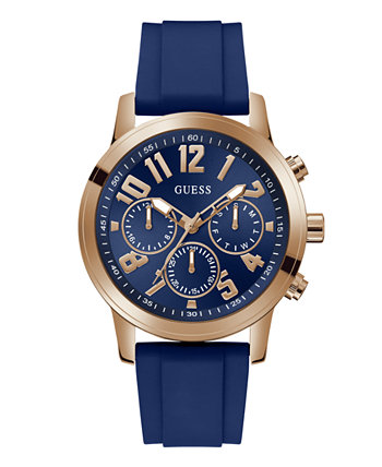 Мужские аналоговые синие силиконовые часы 44 мм GUESS
