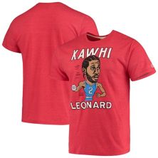 Мужская футболка Kawhi Leonard Red LA Clippers Caricature Tri-Blend Homage