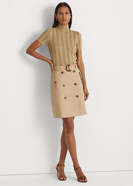Belted Micro-Sanded Twill Skirt LAUREN Ralph Lauren
