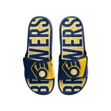 Мужские сандалии FOCO Milwaukee Brewers Logo Gel Slide Unbranded